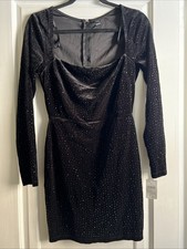 Windsor Black Longsleeved Sequin Mini Dress Size M New with Tags