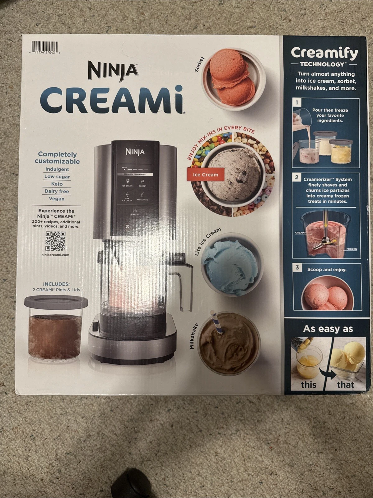Ninja CREAMi, Ice Cream Maker, 5 One-Touch Programs (NC300)