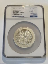 2023 St. Helena £5 Una And The Lion 5oz 999 Silver NGC PF70 First Releases