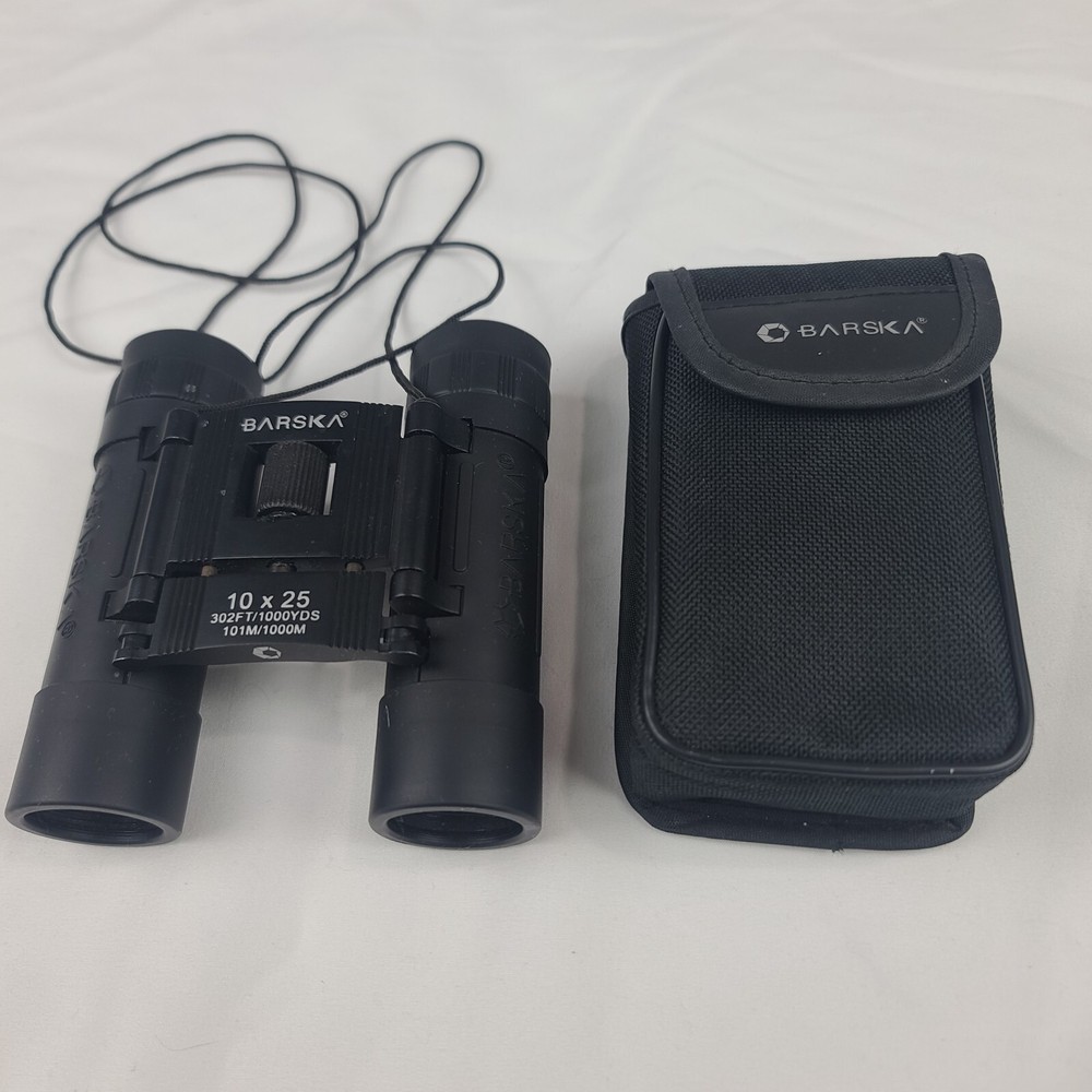 Barska  Compact Binoculars 10x25mm  302Ft Rubber Armoring Case Strap
