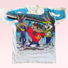 1995 Vintage WB Freeze Looney Tunes Bugs Bunny Taz Hip Hop Brooklyn T Shirt XL