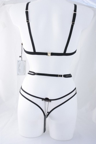 Coco de Mer ~ NIGHTLIFE ~ bra knicker set BNWT Medium black/nude lace - Picture 6 of 9