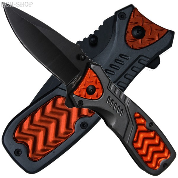 Haller Einhandmesser FederunterstüTzt Leichtmetall Griffschalen Liner Lock Clip-image