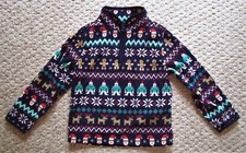 OshKosh B  Gosh 1/4 Zip Pullover Fleece Toddler Size 3T Holiday Theme