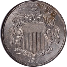 1868 Shield Nickel NGC MS65 Great Eye Appeal Nice Strike