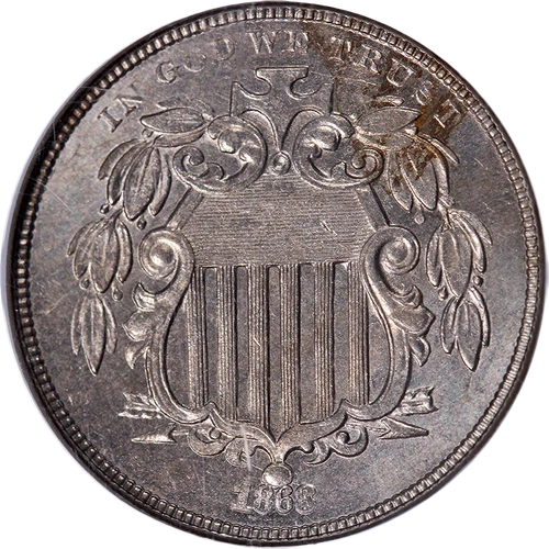 1868 Shield Nickel NGC MS65 Great Eye Appeal Nice Strike