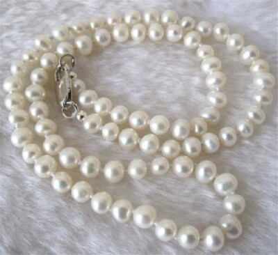 Real Natural 8-9mm White Freshwater Cultured Pearl Jewelry