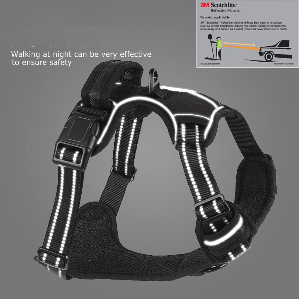 Adjustable Dog Harness Vest Reflective Leash for Medium Large Dogs - Image 4 of 4