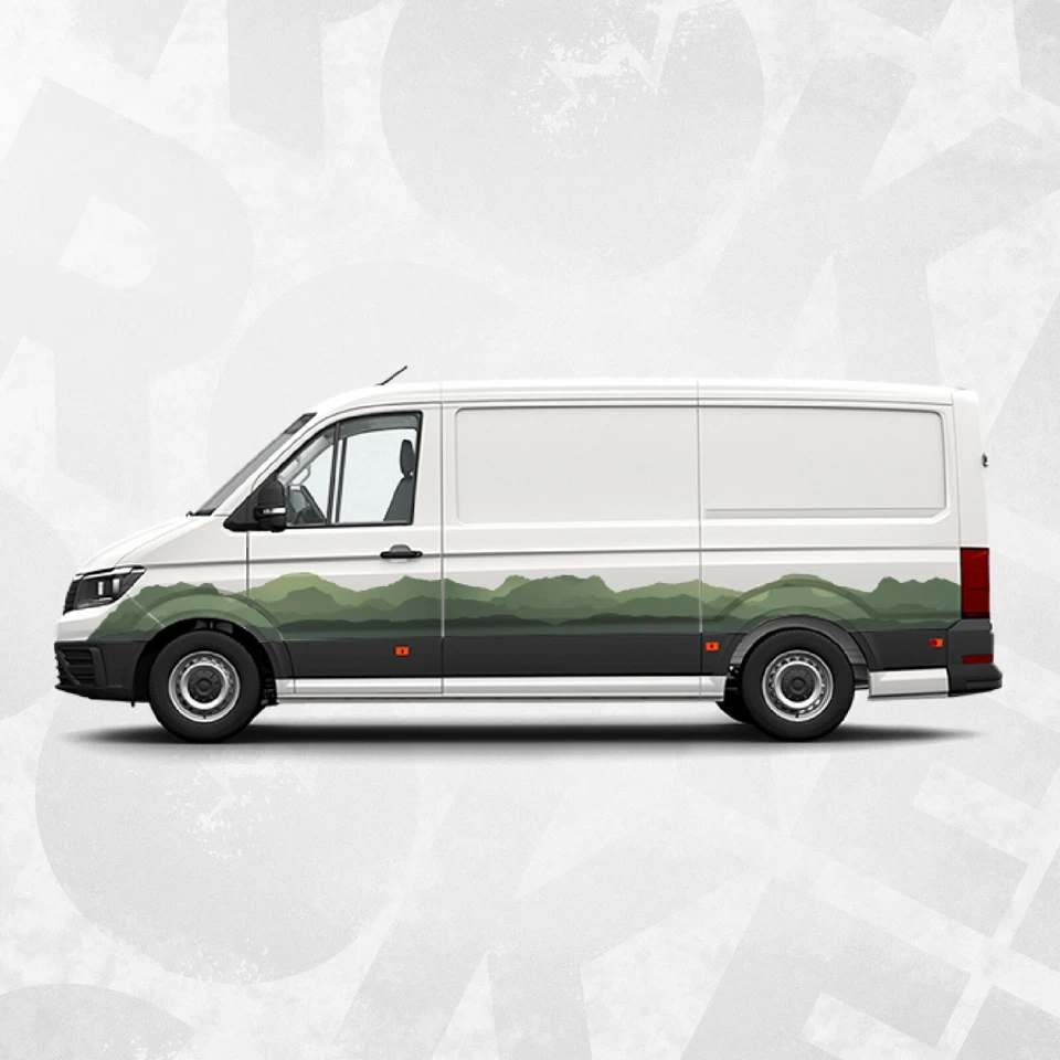 Green Mountain Side Stripe Vinyl Wrap Decals – Volkswagen Crafter Compatible - Image 4 of 4