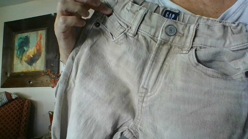 Gap Boys sz 5 Regular Tan Denim Stretch Original Jeans Interior Adjusters Zip Up - Picture 8 of 8