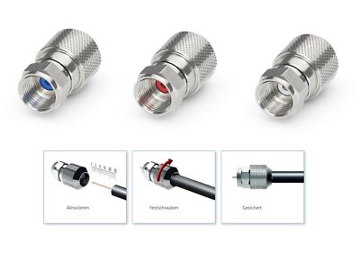 conecto  easyfit F-Stecker für Koaxialkabel Satanschluss Satkabel Antennenkabel