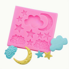 Rainbow Star Cloud Cake Silicone Fondant Mould Icing Mold  Sugar Craft Paste