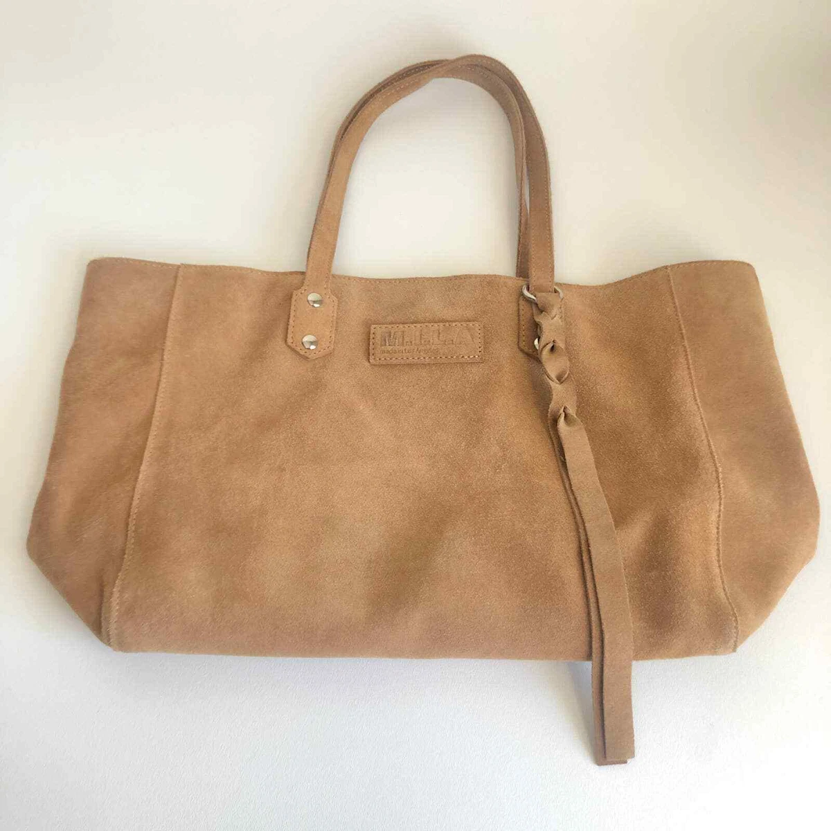 MILA / M.I.L.A. / Made In Los Angeles Luxe Tote Bag Suede in Camel