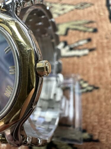 Cyma Men’s Solid 18K Gold Stainless Steel Watch 34mm Retail $3500+ Stunning Rare - Picture 3 of 21
