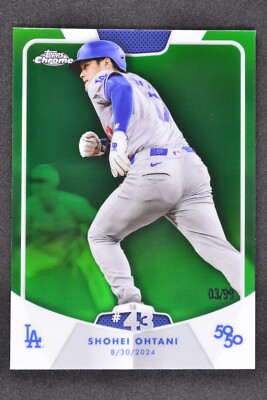 Shohei Ohtani 2024 Topps 50/50 Club /99 Green Parallel Chrome SB  