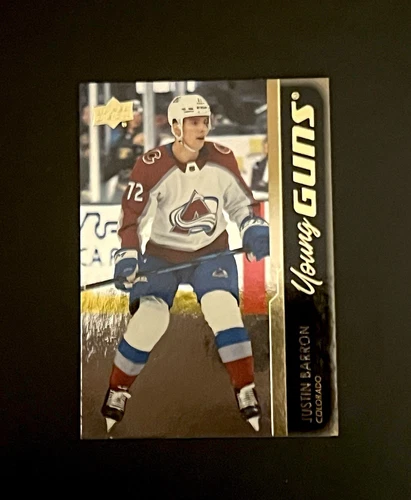 Justin Barron Young Guns SILVER FOIL Parallel Rookie RC 2021-22 Upper Deck #744