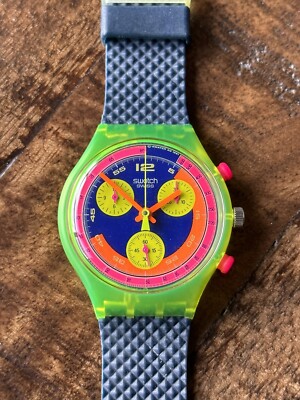 Swatch スウォッチ クロノグラフ Grand Pric SCJ101 🔥🔥 Swatch Chrono Grand Prix SCJ101 1991 🔥 | eBay