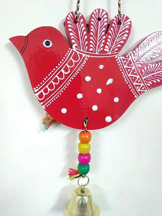 Colgador de pájaros colorido: decoración Latkan hecha a mano en relieve para jardín, hogar, oficina, Foto 2 de 4