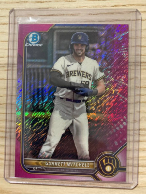 Garrett Mitchell 2022 Bowman Chrome Pink Shimmer /199 Brewers