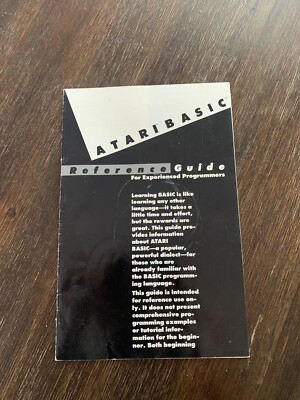 1983 Atari Basic Reference Guide for Experienced Programmers Manual ...