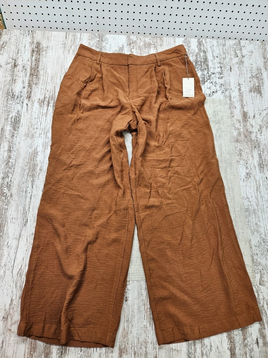 A New Day Women's High-Rise Wide Leg Pants Size 16 Brown