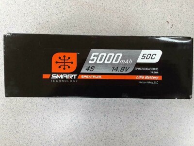 Spektrum 4S 14.8v 5000mAh 50C Hardcase LiPo w/ IC5 Plug SPMX50004S50H5 New!!