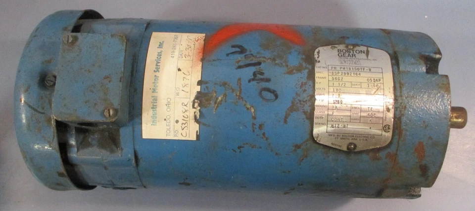 Boston Gear PM18150TF-B DC Motor 35P299Z164 1.5HP 180V 1750RPM 7/8" Shaft Dia - Image 3 of 4