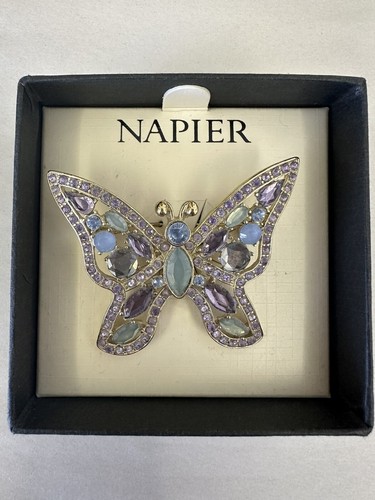 Vintage Napier Rhinestone Butterfly Brooch
