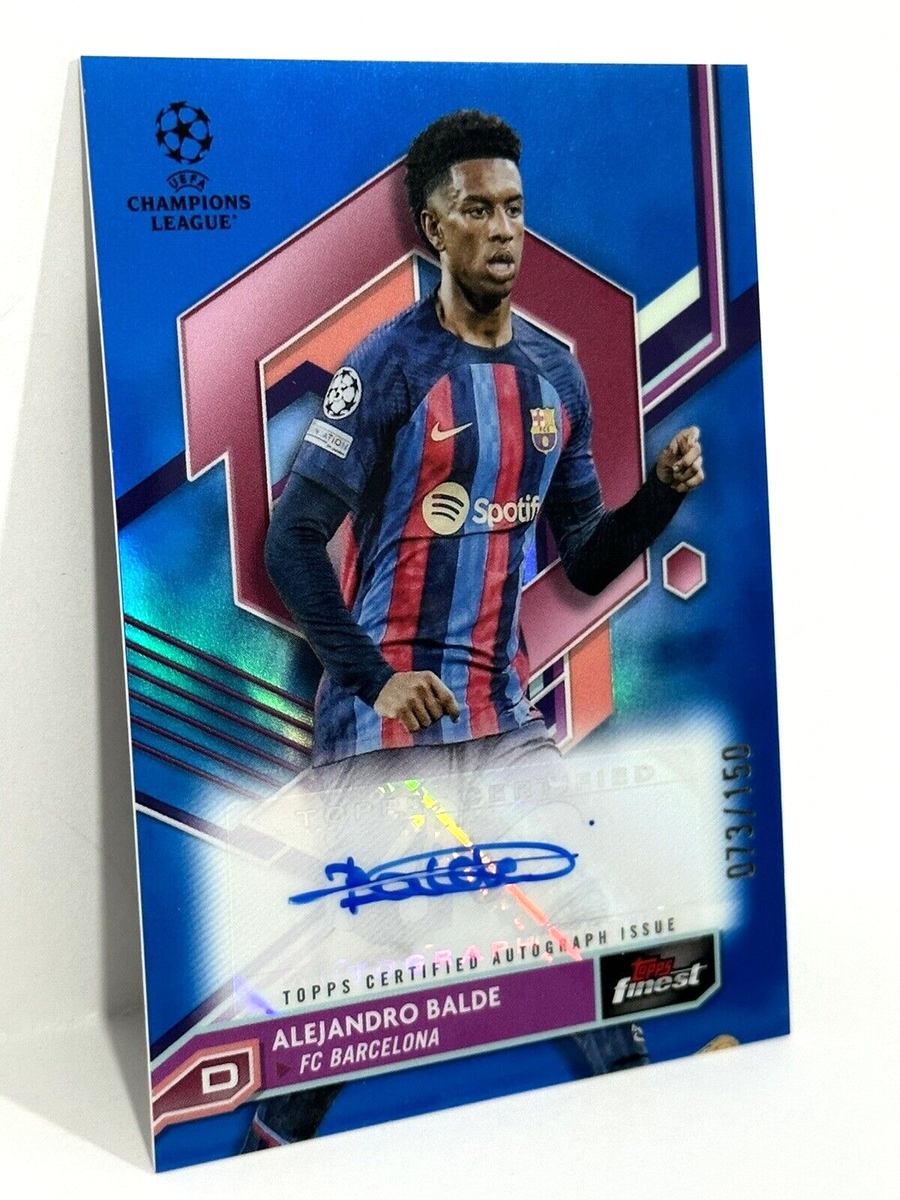 2022-23 Topps Finest UCL FC Barcelona Alejandro Balde Auto Blue