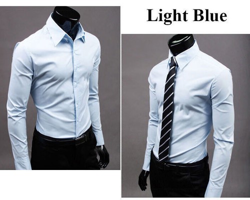 Men Luxury Shirt Long Sleeved Slim Fit Shirt for Formal Business Wedding Party⊹ - Picture 14 of 28