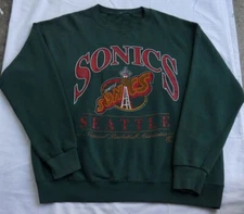 Seattle Super Sonics Basketball Forest Green Sweatshirt Unisex vtg HN0668