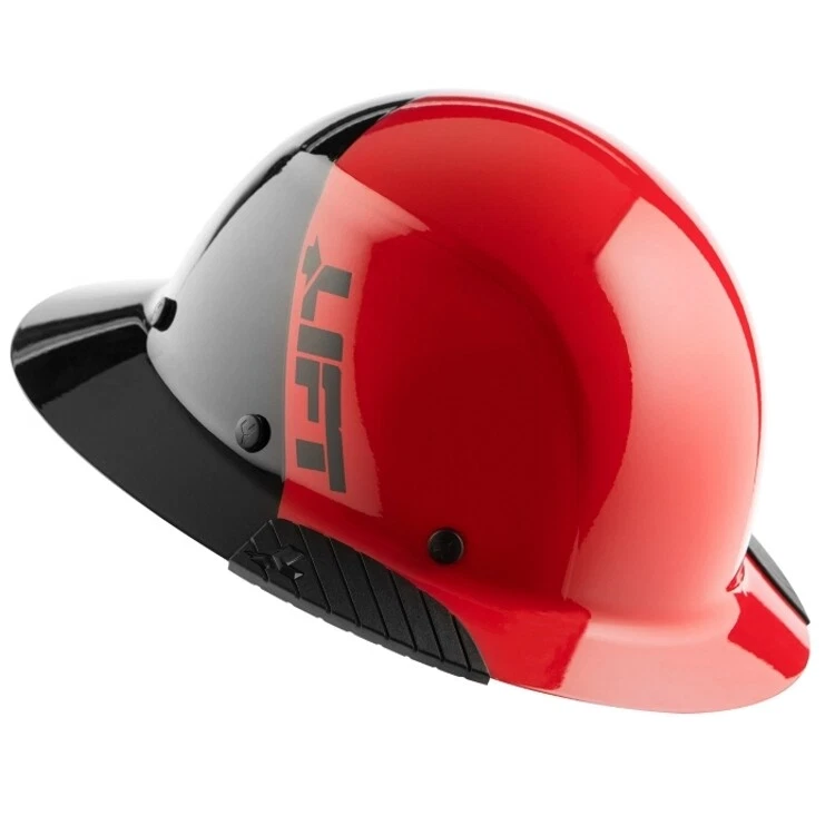 Sombrero duro de ala completa de fibra Lift Safety HDF50-20RD Dax 50/50 rojo-negro - Imagen 2 de 4