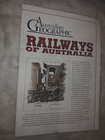 Australian Geographic Magazine 1995 Poster of Railways of Australia VGC