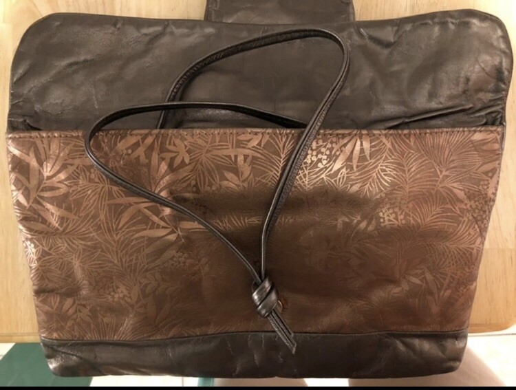 Vintage Bronze Patchwork Leather Statement Bag - image 7