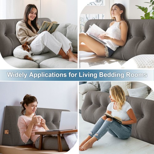 Rückenkissen Keilkissen Bettkeilkissen Kopfteil Lesekissen für Bett und Sofa - Afbeelding 5 van 30