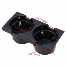 Black Front Center Console Drink Cup Holder 51168217953 For BMW E46 1998-2006