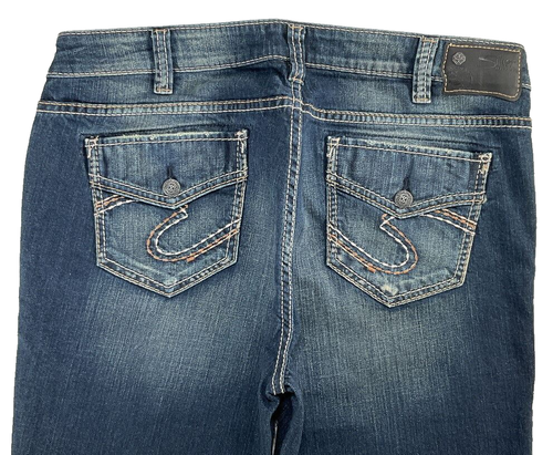Silver Jeans Mid Rise Tuesday Thick Stitch Bootcut Stretch 14 x 32,5 Plus DEFEKT - Bild 2 von 7