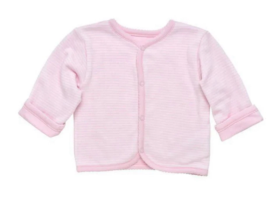 Under the Nile 婴儿有机开衫 Snap 双面粉色 尺寸 3-6 个月 — 第 3/4 张图片