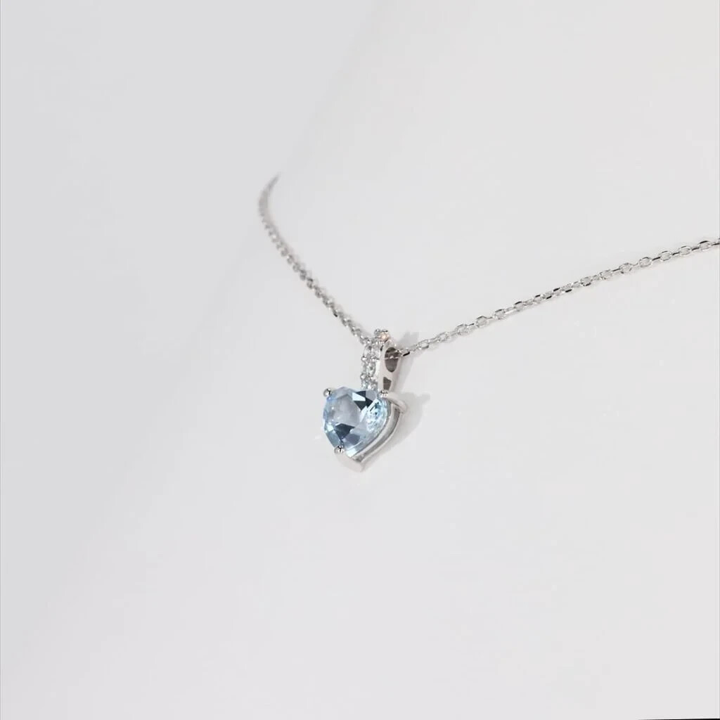 Collana Punto Luce a Cuore Topazio Stroili Oro Bianco 375% 9KT cod