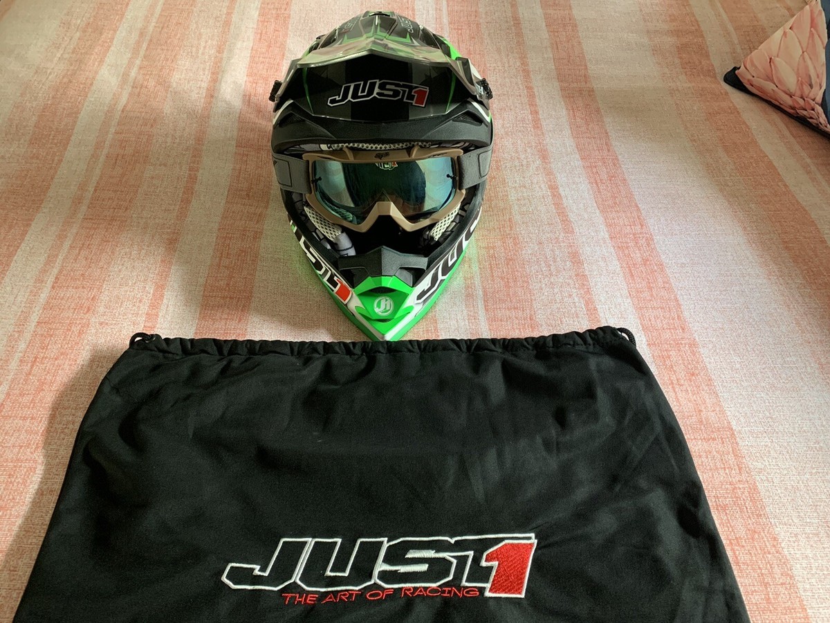 Dirt bike helmet Just1 J32 Green Black Australia