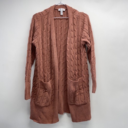 Denim \u0026 Co. Chenille Open-Front Cable 