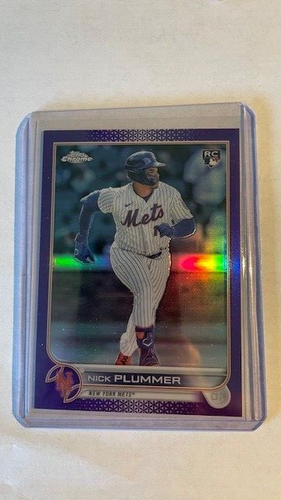 Nick Plummer Rookie Purple Refractor 2022 Topps Chrome USC39 New York Mets