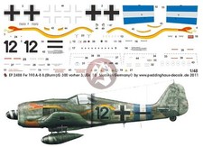 Peddinghaus 1/48 Fw 190 A-8 "Black 12" Markings 8. Sturm /JG 300 Germany 2488