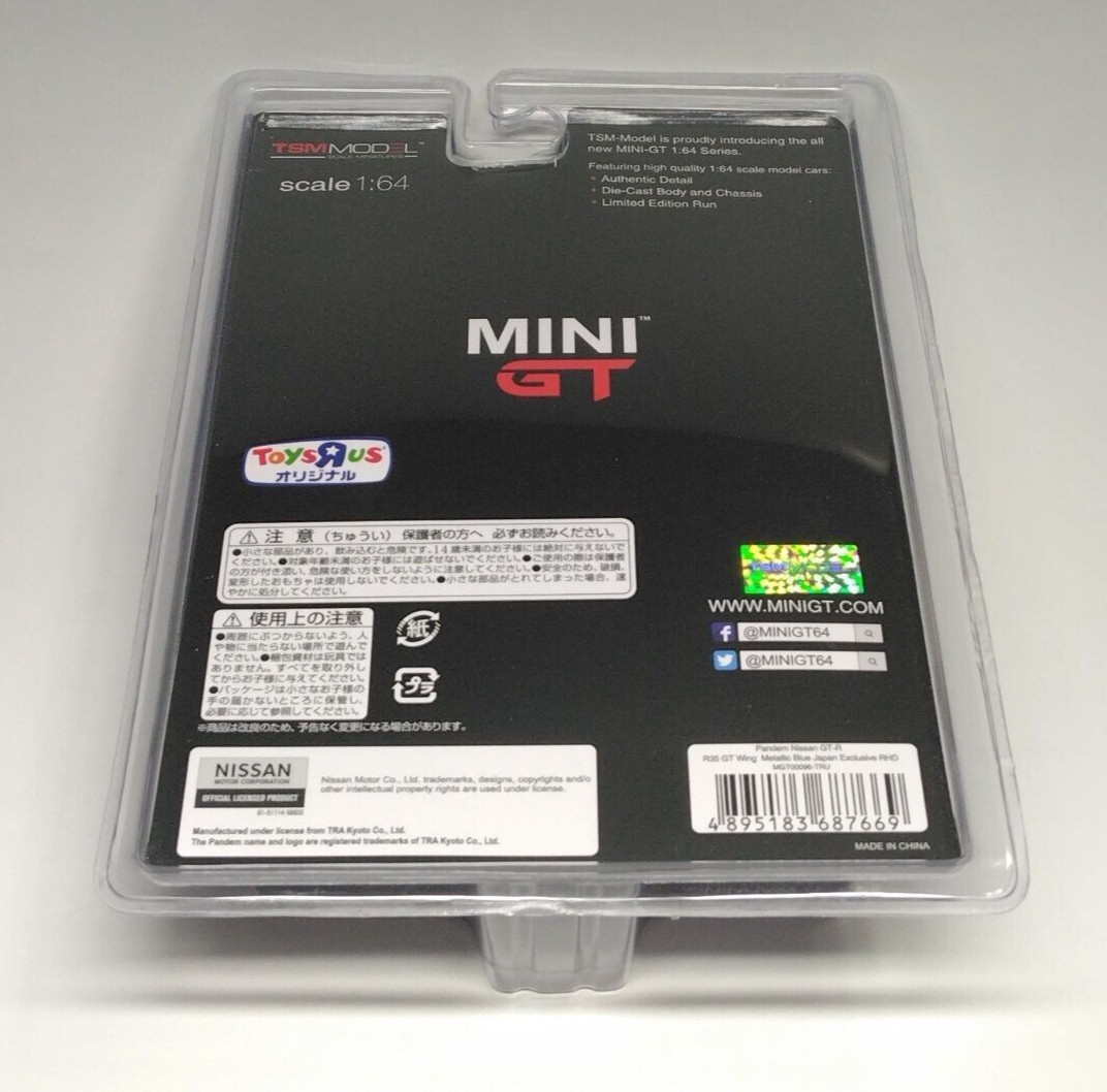 MINI GT 1/64 PANDEM GT-R R35 GT Wing Metallic Blue Shop Limited