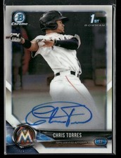 2018 Bowman Chrome #BCPA-CT Chris Torres 1st Auto Marlins