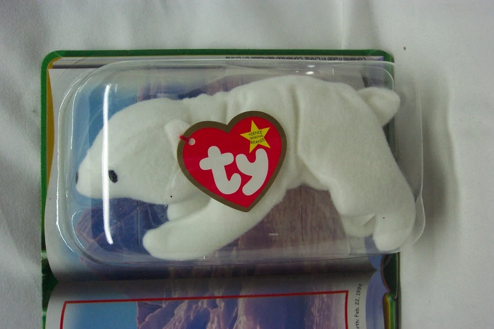 McDonald's TY Legends CHILLY THE POLAR BEAR 5" Teenie Beanie Toy 1999 NEW ERRORS - image 2 of 4