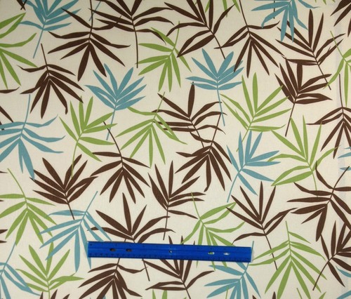 DURALEE BERMUDA TROPICAL PALM LEAF FLORAL CURTAIN SLUB FABRIC BY THE YARD - Picture 3 of 5