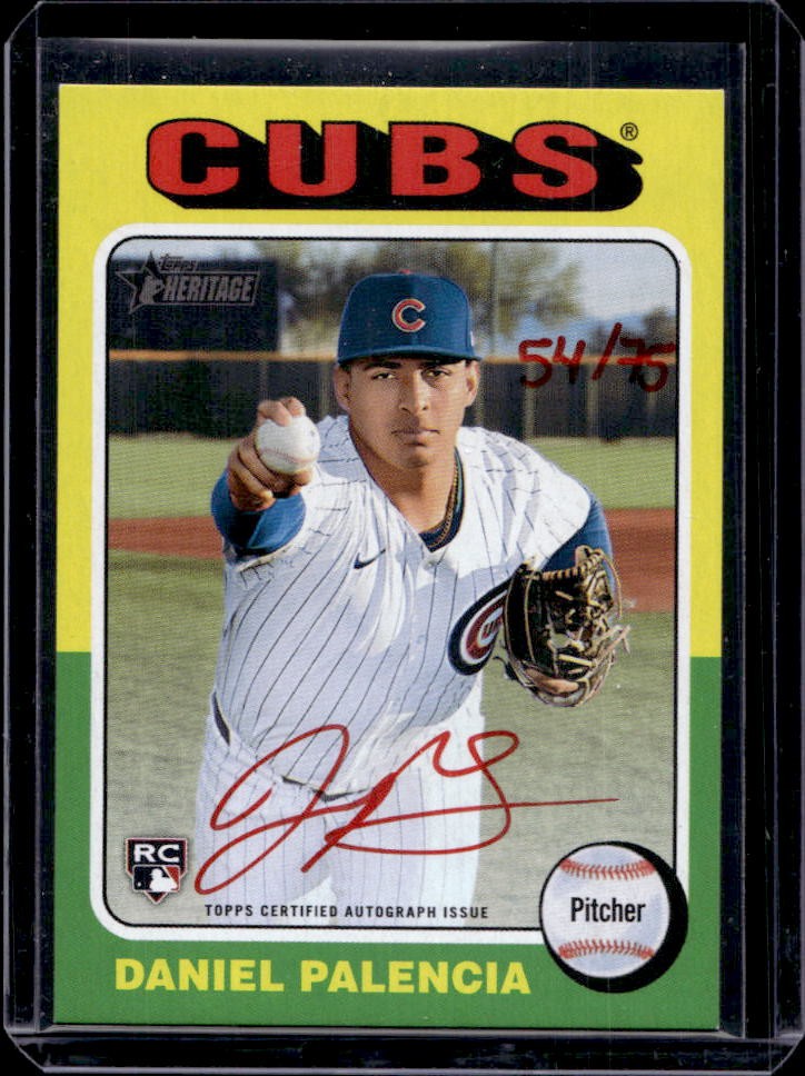 2024 Topps Heritage Daniel Palencia Real One Auto RC Special Edition Red Ink /75