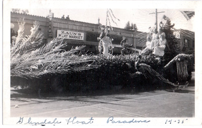 VINTAGE PHOTOGRAPH ROSE PARADE FASHION GLENDALE FLOAT PASADENA CALIFORNIA PHOTO