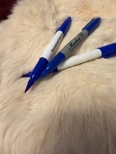 3 Blue Sharpie Style Self Defense Tactical pens with G10 point EDC